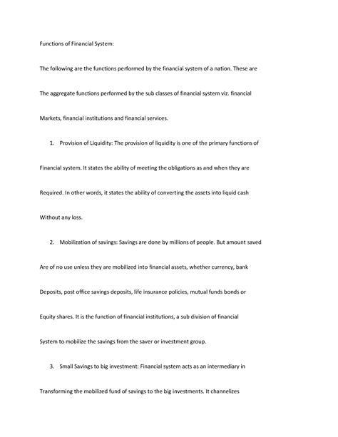 Document - It's lecture notes - Functions of Financial System: The ...