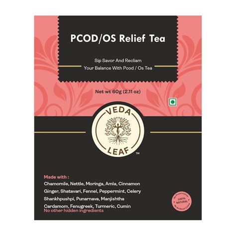 Veda Leaf PCOD/PCOS Relief Tea - 60g | Helps with Acne, Facial Hair ...