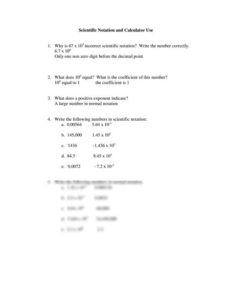 Free chemistry scientific notation worksheet answers, Download Free ...