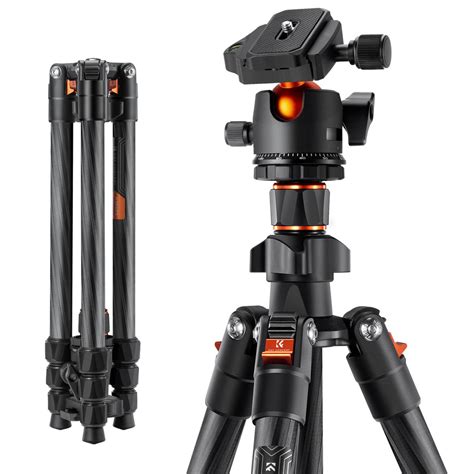 64"/1.63m Lightweight Travel Tripod with 36mm Ball Head Load Capacity ...