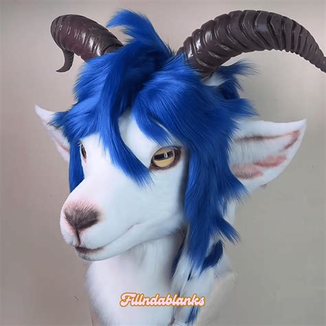 Hades Devil Sheep Fursuit Head, Custom Fursuit Head, Kenomo Theme Party ...