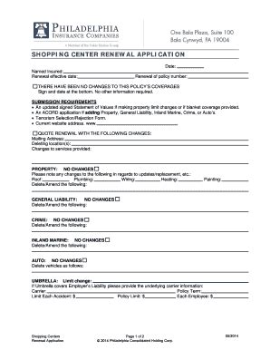 Fillable Online SHOPPING CENTER RENEWAL APPLICATION Fax Email Print ...