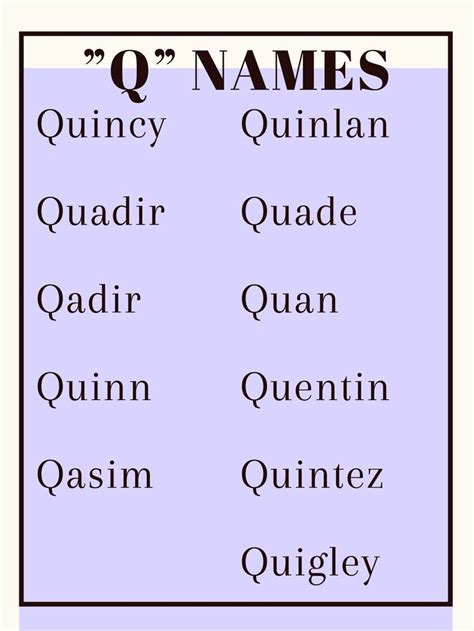 What Boy Names Start With Q at Steven Robbins blog