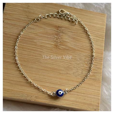 Evil eye anklet – The Silver Vibe