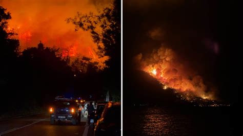 Skogsbrand i natten - på semesterparadiset