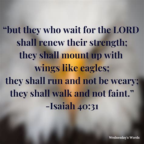 Wednesday's Words, Isaiah 40:31 - Wednesday's Words!