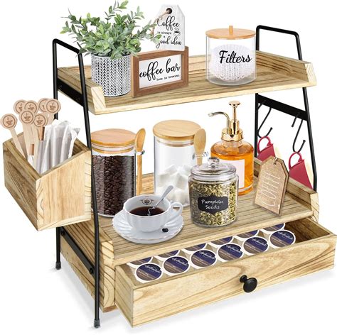 Amazon.com: Yusepure Coffee Bar Accessories and Organizer Countertop ...