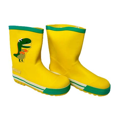 Mr. Yelosaur Stripe , Flexible Rubber Rain Gumboots for Toddlers and ...