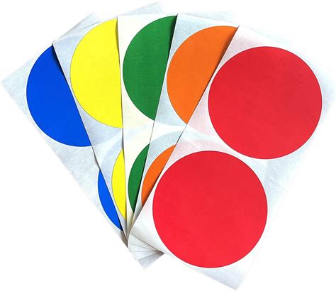 Buy TheDotFactory. 3 Inch Round Circle Stickers Variety Pack. 5-Color ...