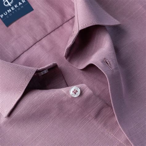 Rosy Brown Color Lining Texture Pure Cotton Shirt For Men – Punekar Cotton