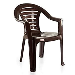 Varmora VMCH58 Plastic Regular Series Curve Chair (Dark Brown) : Amazon ...