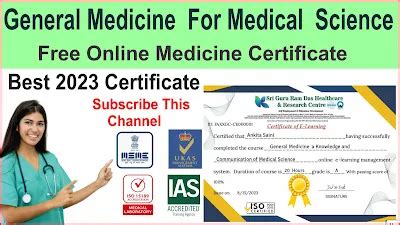 Free General Medicine For Medical Science Certificate Course 2023, Free ...