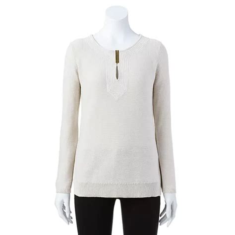 Women's Dana Buchman Solid Embellished Sweater