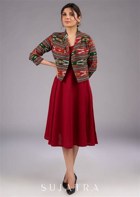 Chic Boho Ikat Cropped Blazer Jacket - Dress optional – Sujatra