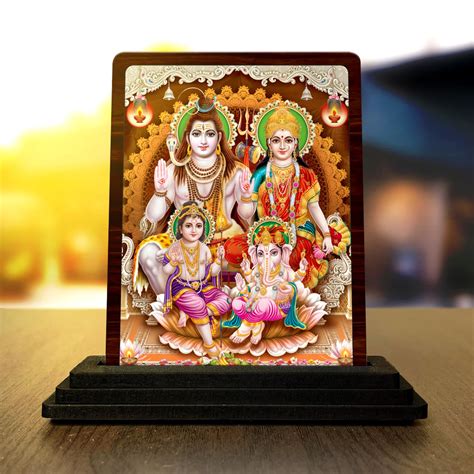 Buy tinywalk Shiv Parivar Murti (Wooden/Size 4x5 in) Showpiece for Gift ...