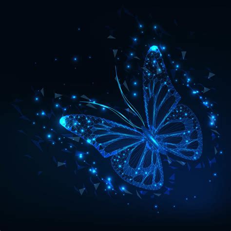 简约蓝色蝴蝶发光矢量素材AI免费下载 - 图星人