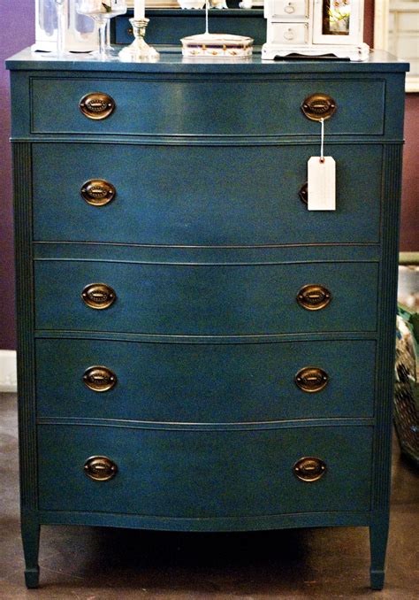 Vintage Dresser Painted with Annie Sloan Chalk Paint in Aubusson Blue