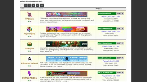 Image result for Minecraft JavaServer List