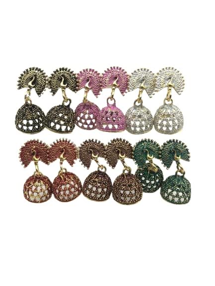 Buy PHOENIX ENTERPRISE BIZ Mini traditional oxidized Peacock Jhumki ...