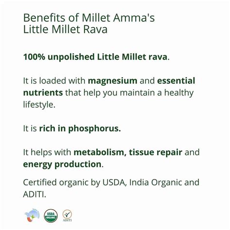 Little Millet Rava Organic 500gm | Organic Flours and Rava | gluten ...
