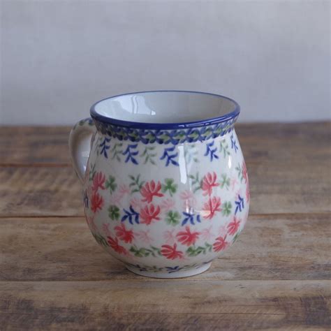 【新品】 ポーリッシュポタリー ポーランド食器 マグカップ れんげ 花柄 蓮華 クローバー K67-PS27 S 200ml ボレスワヴィエツ ...