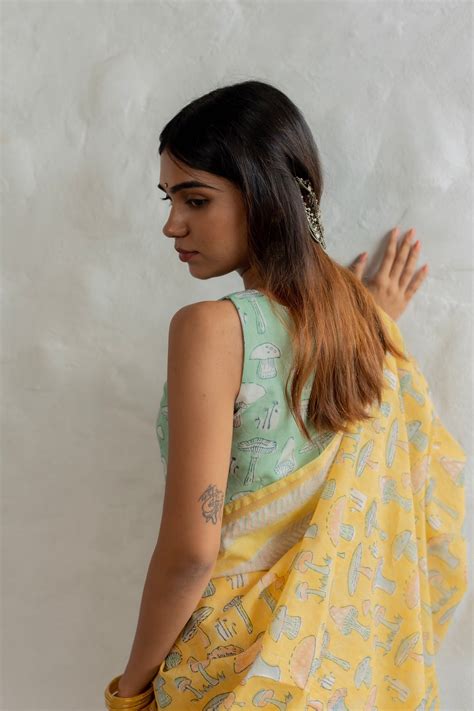 SUNSHINE MUSHROOM - Chanderi Saree– CHHAPA