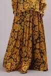 Buy Yellow Cotton, Silk V-neck Chamomile Print Blouse With Skirt For ...