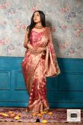 Pink Pure Tissue Zari work Saree – kreationbykj