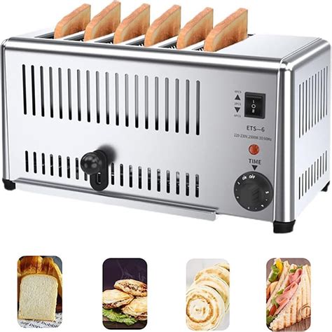 Buy THW® Toaster Commercial(6 Slice), Hamburger Bun Toaster, Extra Wide ...