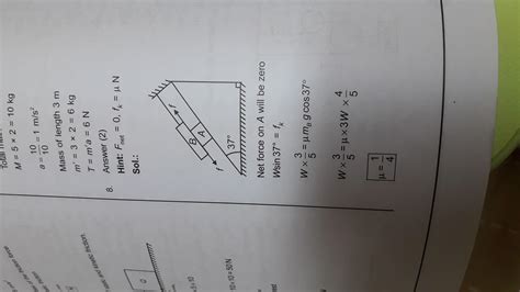 Block A with weight W slides down on smooth inclined plane of slope 37 ...