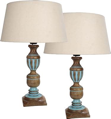 Buy Homesake Wood Table Incandescent Lamp French Country Rustic Bedside ...