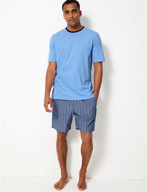 Buy Pure Cotton Striped Pyjama Shorts Set at Marks & Spencer