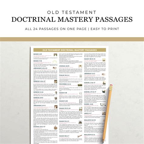 Old Testament Doctrinal Mastery - All-On-One-Page (PDF Download) - The ...