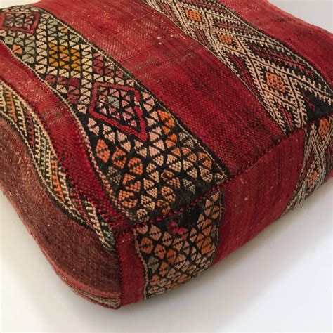 Moroccan Floor Pillow Tribal Seat Cushion Made from a Vintage Berber ...