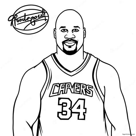 Shaq In A Basketball Jersey Coloring Page (35223-28329)