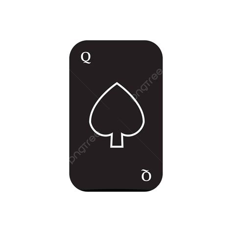 Black Spade Queen Poker Card On White Background Vector, Jack, Fortune ...