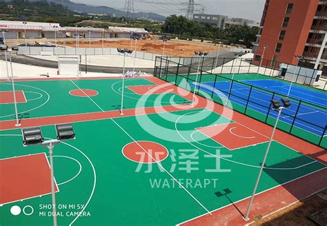 广东深圳小学硅PU网球场施工 历时半个多月，做出来的效果是这样？