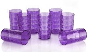 GOLWIN Triangle Pattern Drinking Glass Set (purple) Plastic Glass ...