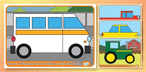 Grade R Transportation Modelling Dough 2D Shapes - Twinkl