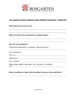 Fillable Online Your request for picture utilisation rights Fax Email ...