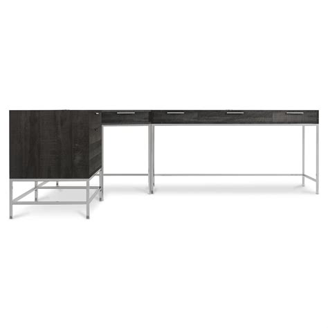 Rustic & Stylish Coleman Desk Corner in Cinder Finish - 38x38x30
