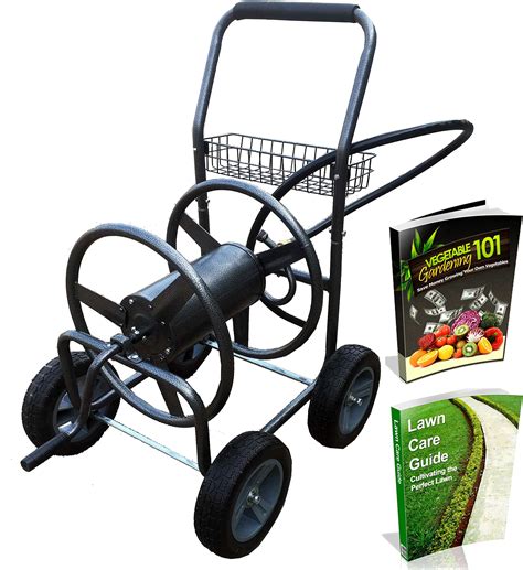 Amazon.com: YESTAR Metal Garden Hose Reel Cart Hold 130 FT-5/8" Hose ...