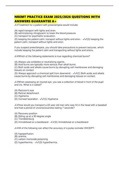 Nremt Practice Questions