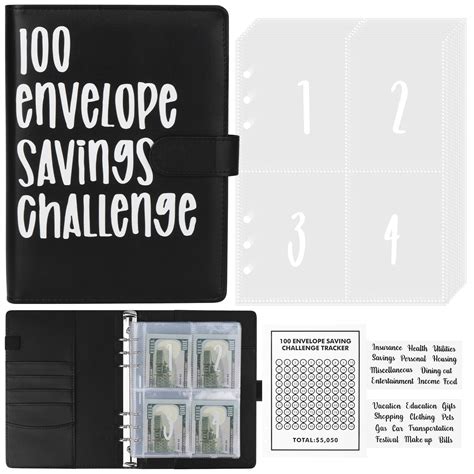 Money Saving Budget Binder,100 Envelopes Money Saving Challenge ...