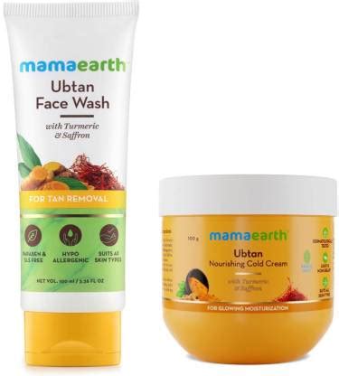 MamaEarth Ubtan Face Wash With Turmeric & Saffron For Tan Removal 100ml ...