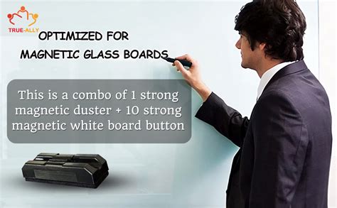 True-Ally 1 Pc Strong Magnetic Plastic White Board Duster and 10 Magnet ...