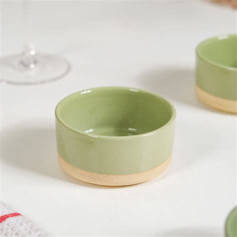 Earthy Sage Green Stoneware Small Bowls Set Of 2 150ml Online - Premium ...