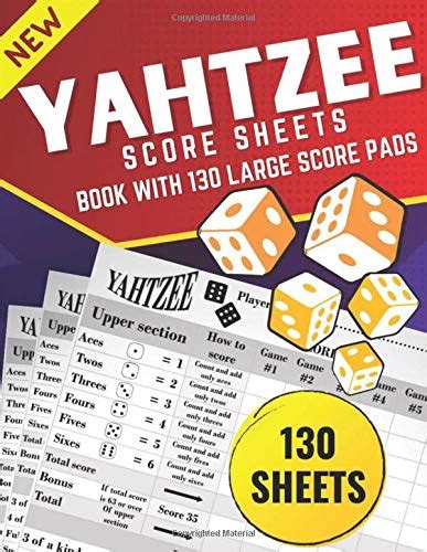 Buy Yahtzee Score Sheets: Book with 130 LARGE score pads (The yahtzee ...