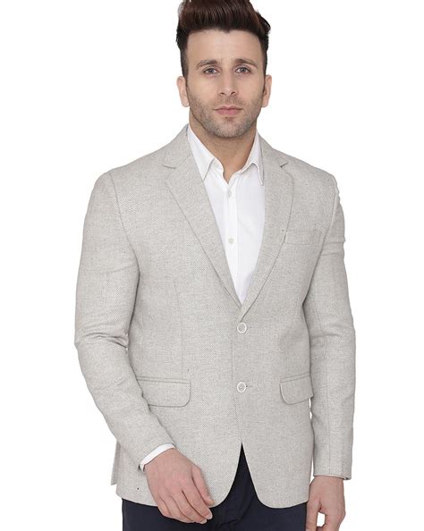 Buy Grey WINTAGE Chevron-Woven Single-Breasted Blazer | AJIO