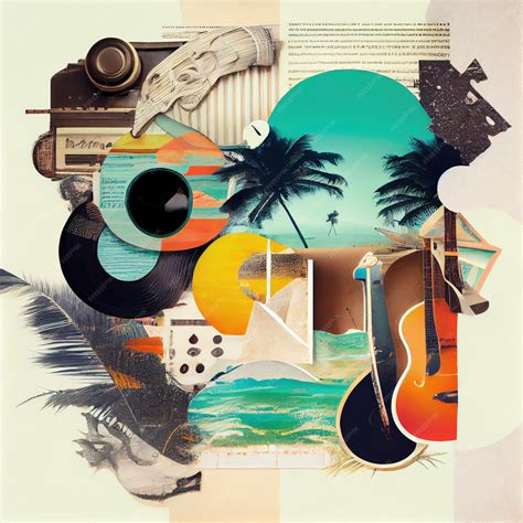 Premium Photo | Summer music collage surreal contemporary poster ...